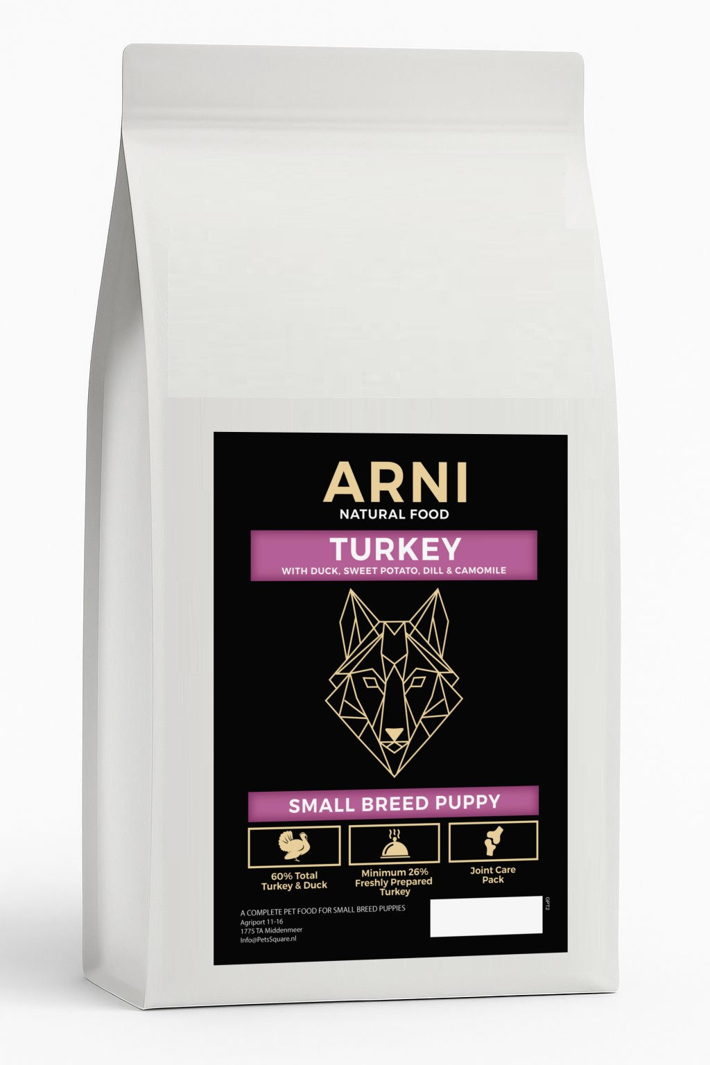 ARNI Natural Food - Puppy Turkey with Duck, Sweet Potato ,Dill and Chamomile