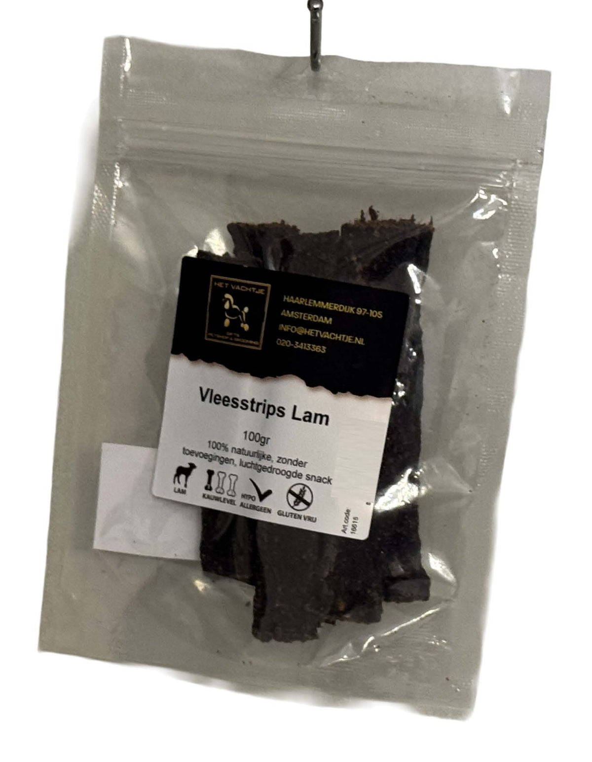Het Vachtje Snack - Vleesstrips Lam - 100gr