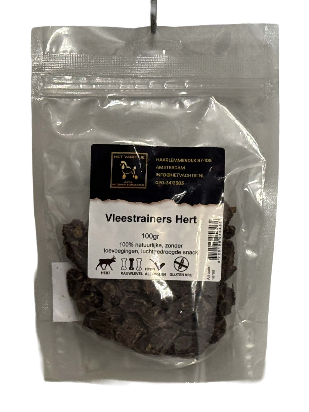 Het Vachtje Snack - Vleestrainers Hert - 100gr
