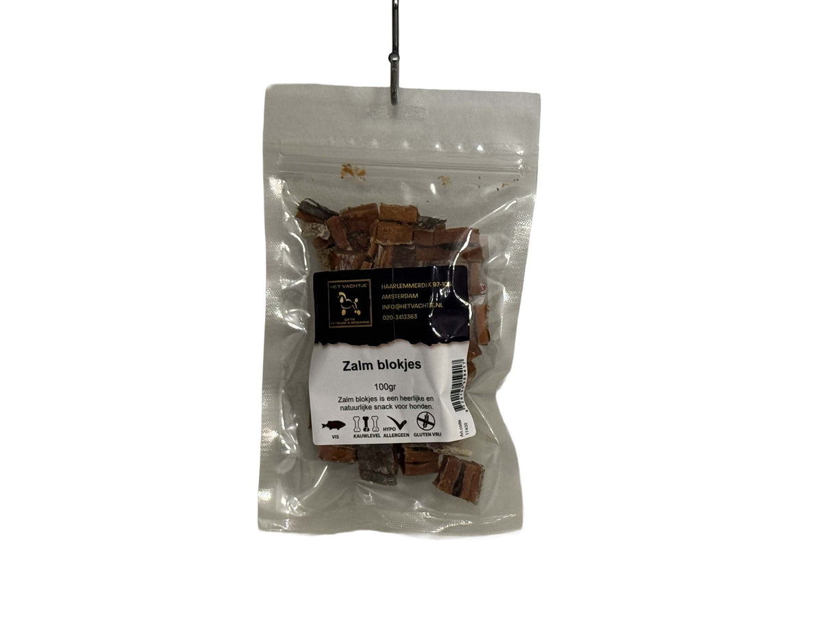 Het Vachtje Snack - Zalmblokjes - 100gr