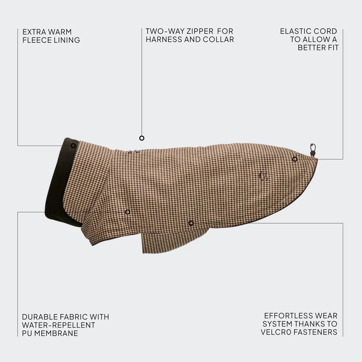 Cloud7 - Hondenjas Brooklyn Houndstooth