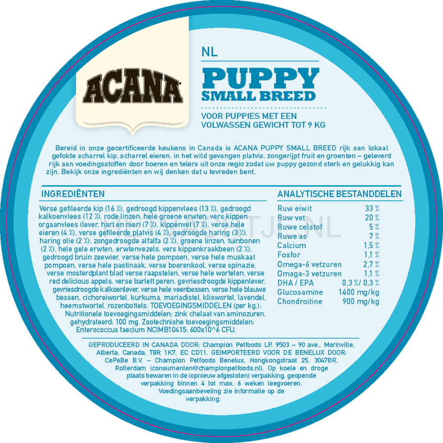 Acana Heritage Puppy Small Breed Hondenvoeding