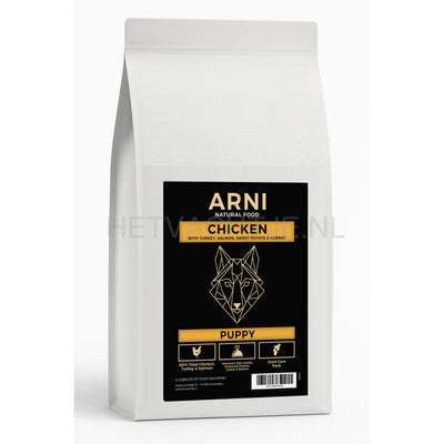 ARNI Natural Food - Kip met Kalkoen Zalm Zoete Aardappel en Wortel Puppy