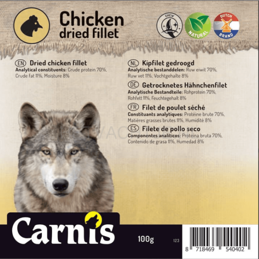 Carnis - Kipfilet Gedroogd Hondensnack