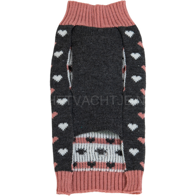 Jv - Dogwalk Trui Hearts Grijs/Roze