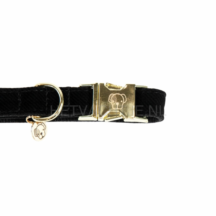 Kentucky - Hondenhalsband Corduroy Zwart Halsbanden En Tuigjes Voor Huisdieren