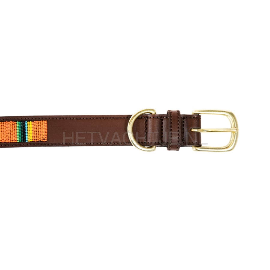 Kentucky - Hondenhalsband Handgemaakte Parels Puur Oranje Halsbanden En Tuigjes Voor Huisdieren