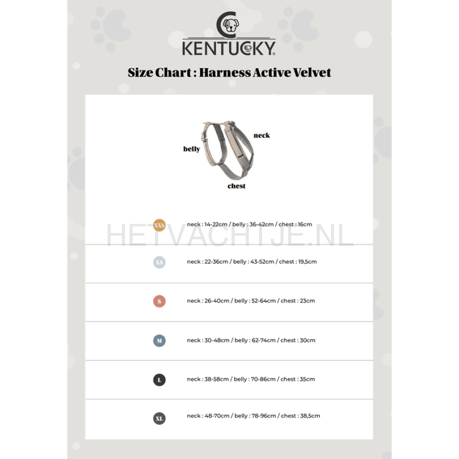 Kentucky - Hondenharnas Actief Velvet Zwart