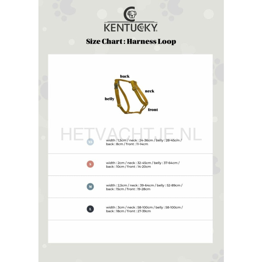 Kentucky - Hondenharnas Loop Velvet Oud Roze