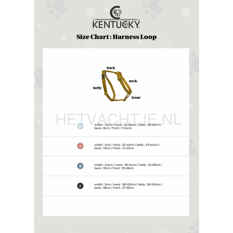 Kentucky - Hondenharnas Loop Velvet Oud Roze