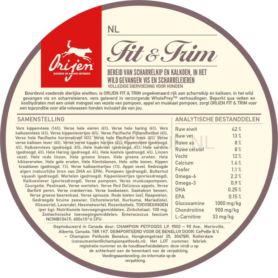 Orijen Whole Prey Fit & Trim Dog Hondenvoeding