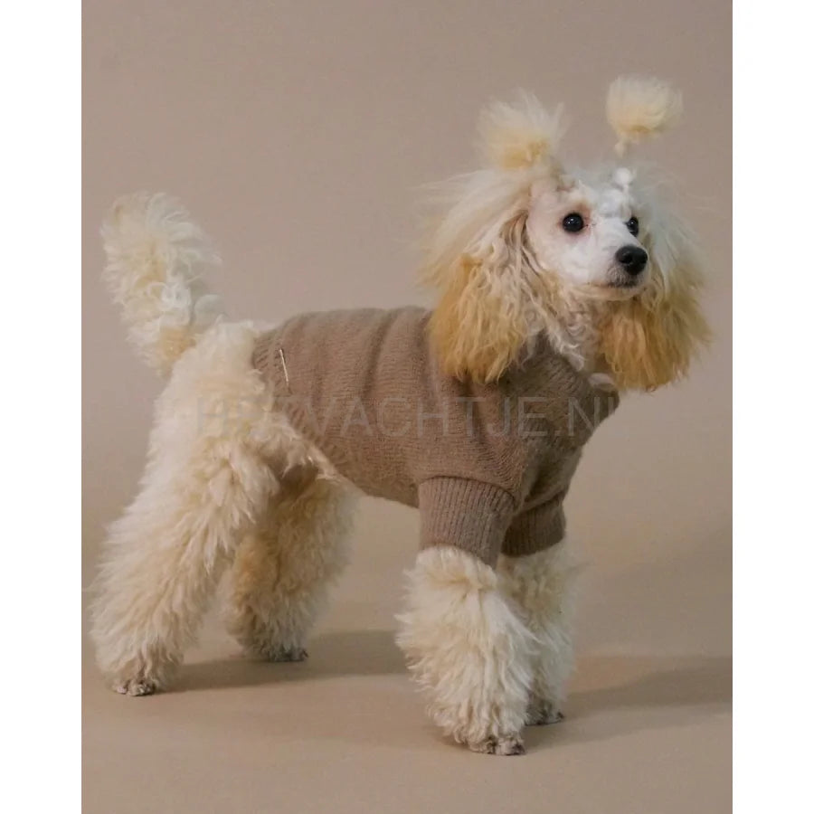 Paikka - Furry Knit Sweater Bruin Hondentrui