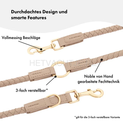 William Walker - Hoogwaardige leren hondenriem Twisted Sand