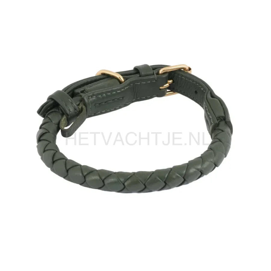 William Walker - Lederen halsband Twisted Dark Moss