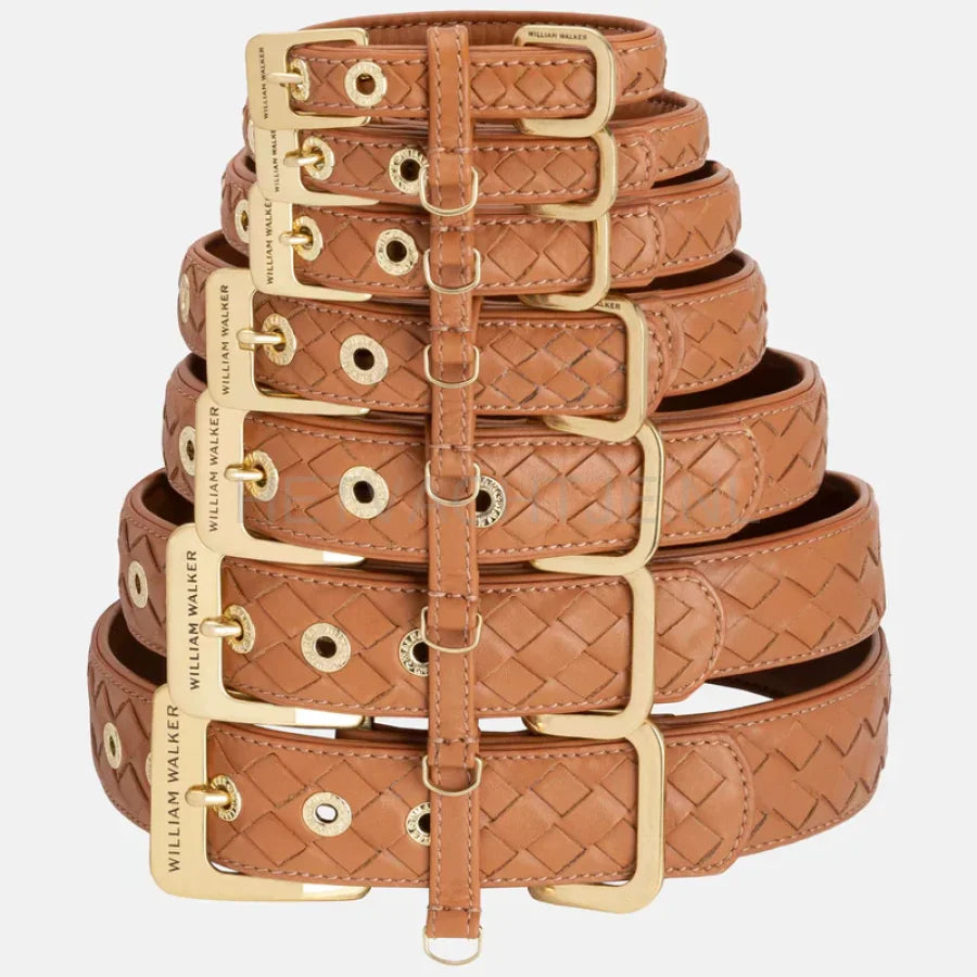 William Walker - Leren halsband Prestige Karamel