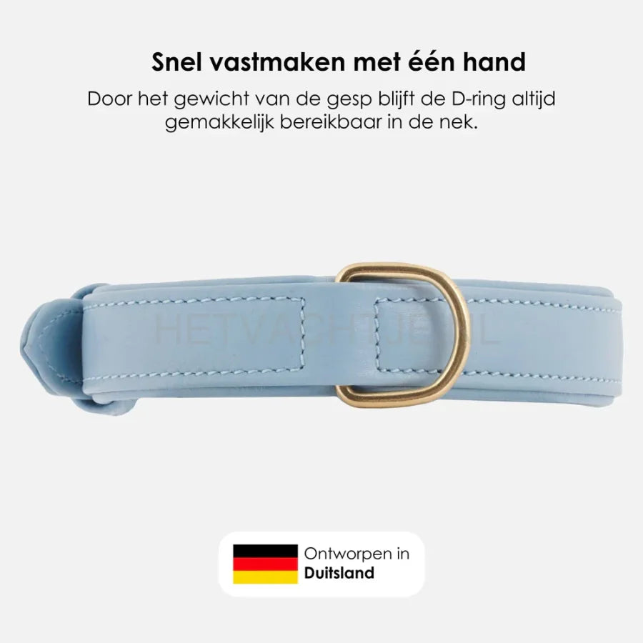 William Walker - Leren hondenhalsband Baby Blauw