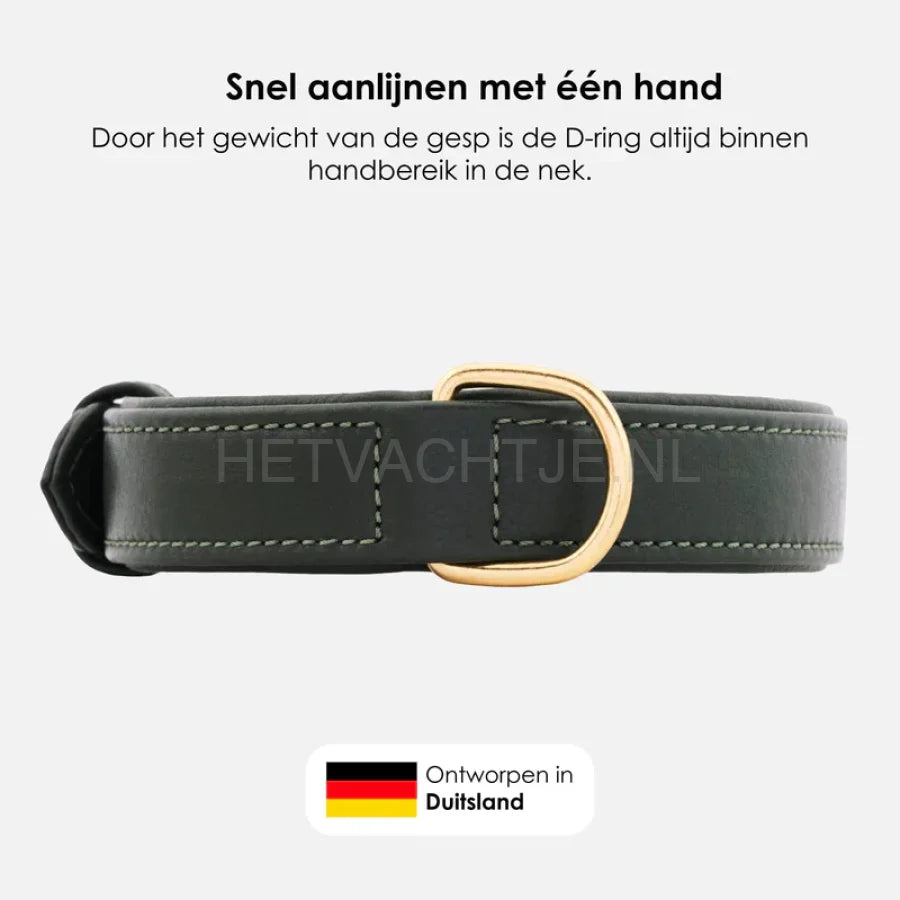 William Walker - Leren hondenhalsband Dark Moss