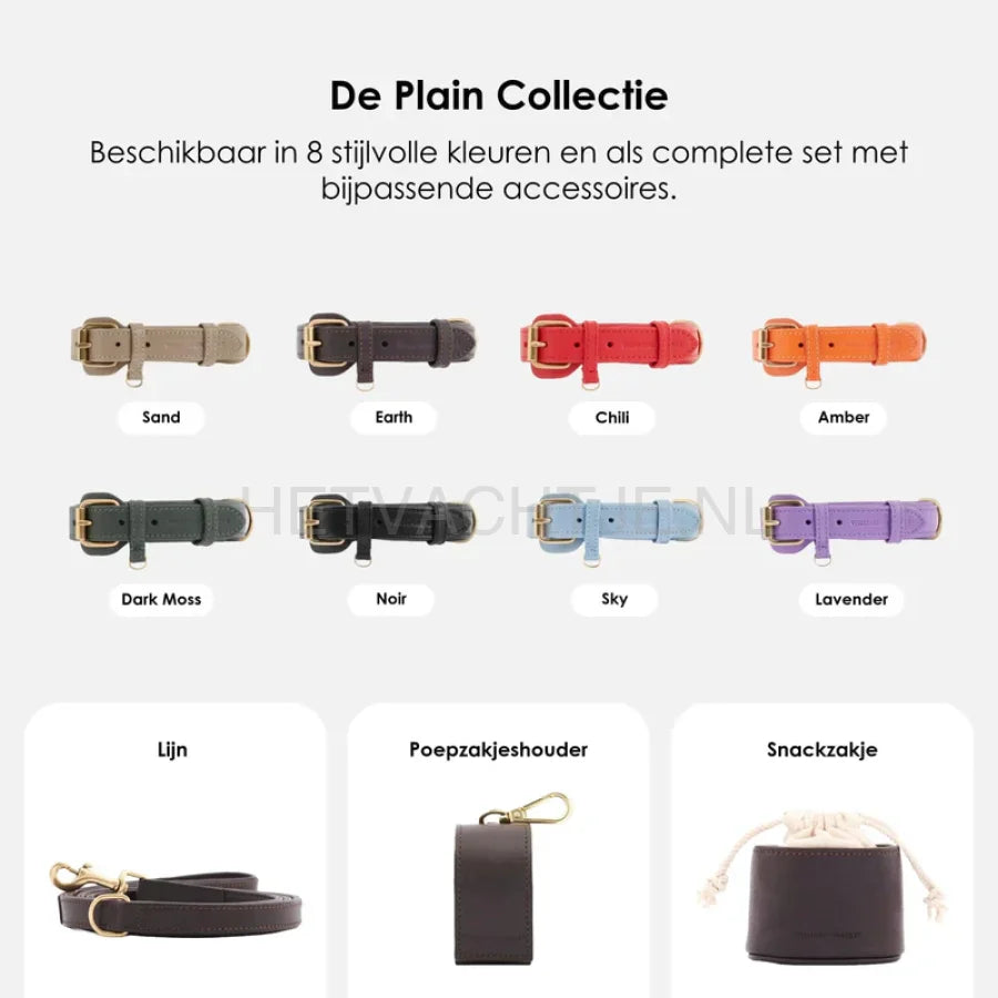 William Walker - Leren hondenhalsband Earth
