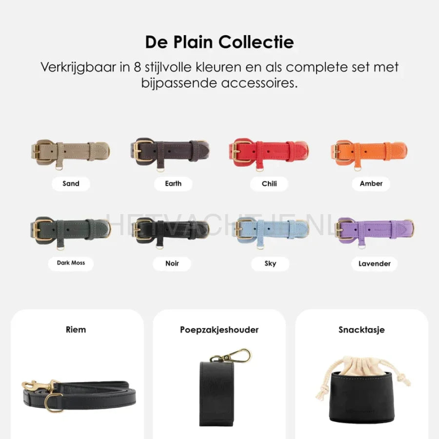 William Walker - Leren hondenhalsband Noir