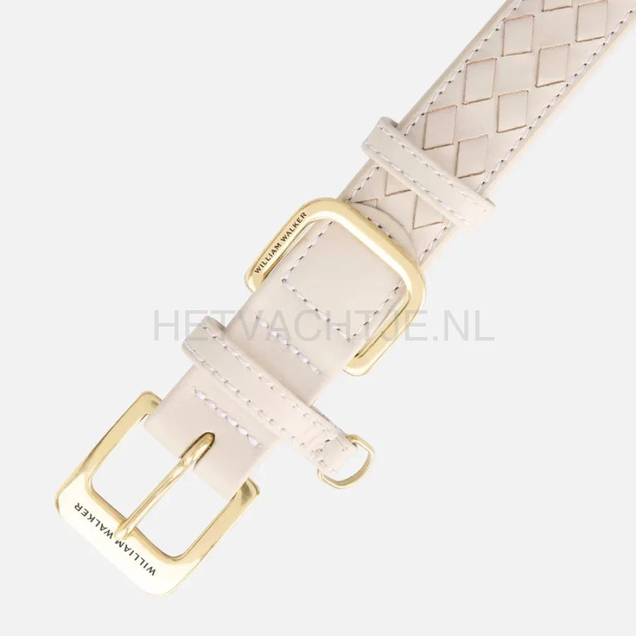 William Walker - Leren hondenhalsband Prestige Amandel