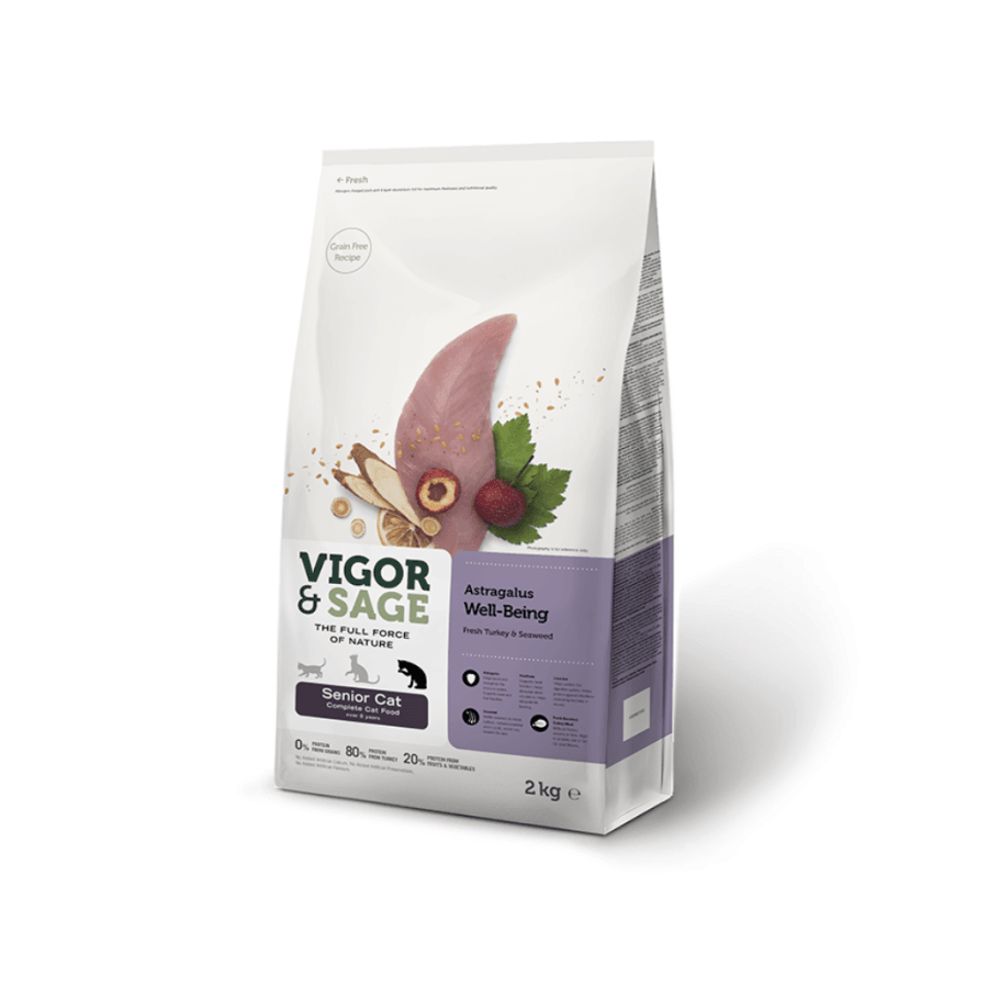 Vigor&Sage - Astragalus Well-Being Senior Katten Kattenvoeding