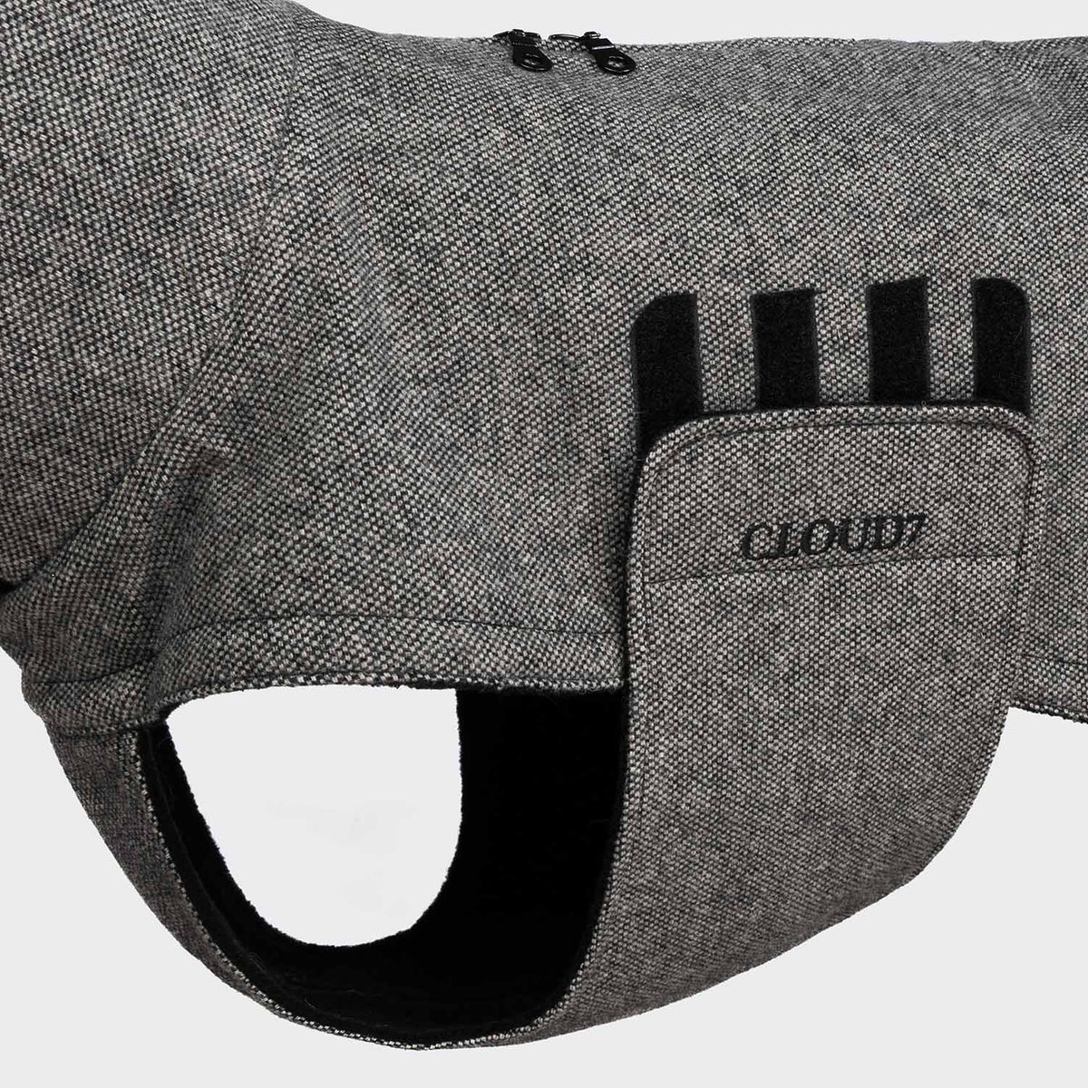Hondenjas Brooklyn Lang Tweed Zwart