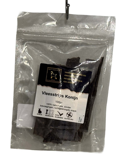Het Vachtje Snack - Vleesstrips Konijn - 100gr