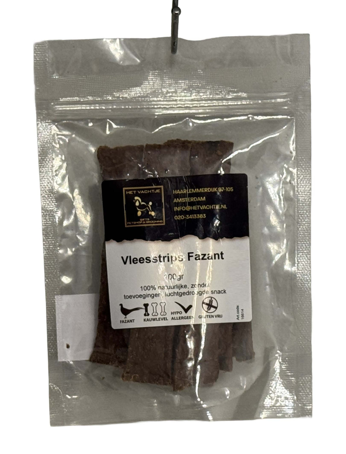 Het Vachtje Snack - Vleesstrips Fazant - 100gr