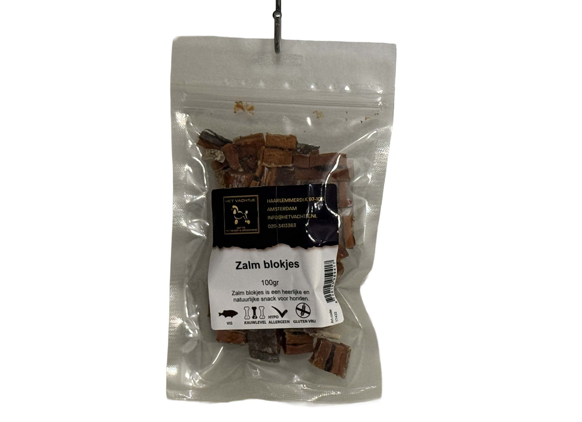 Het Vachtje Snack - Zalmblokjes - 100gr