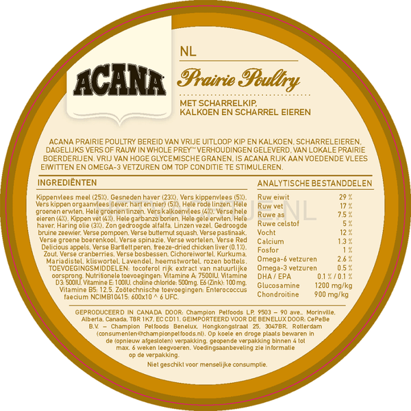 Acana Classics Prairie Poultry Hondenvoeding