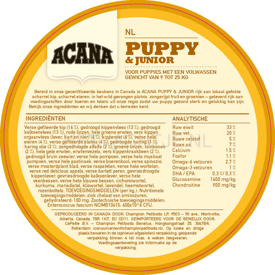 Acana Heritage Puppy & Junior Hondenvoeding