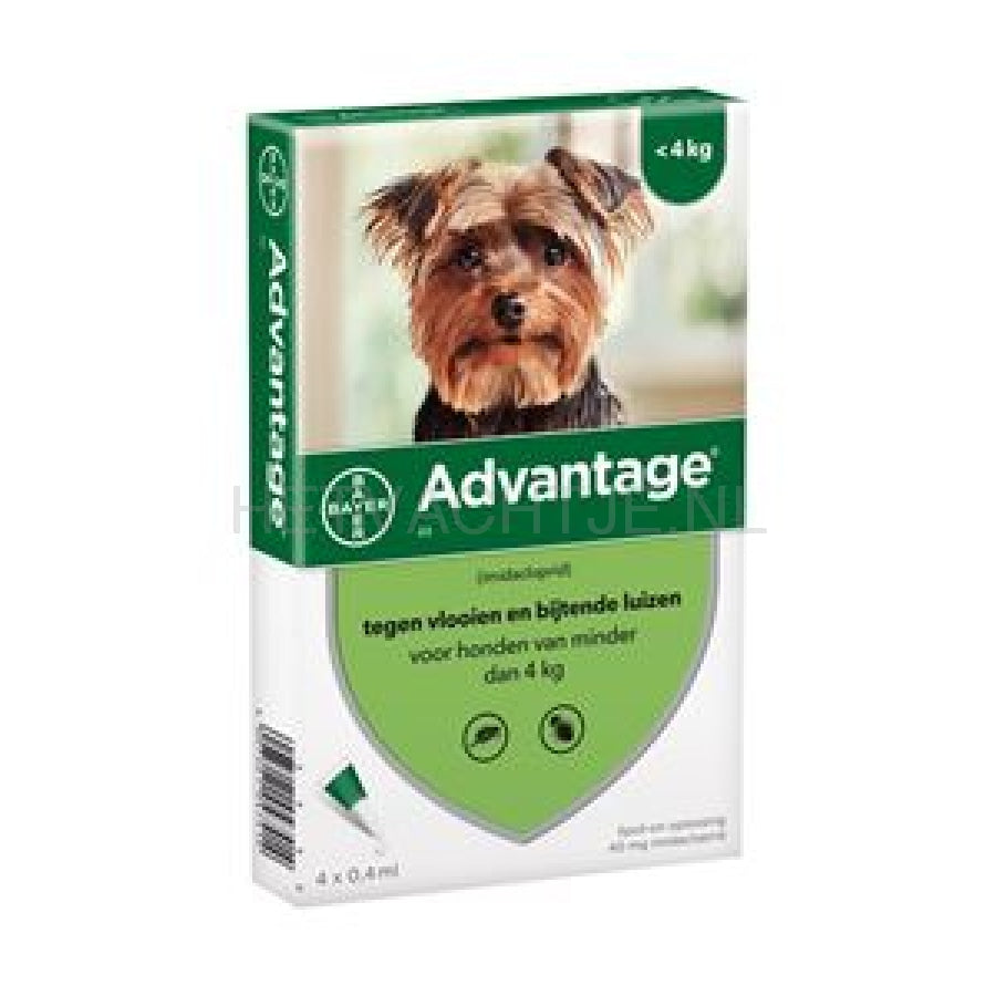 Advantage - Spot-On 4 Pipet Anti-Vlo Middel Voor Honden. Tot 4Kg Apotheek