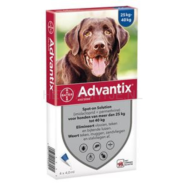 Advantix - Spot-On 4 Pipet Anti Vlo & Teek Middel Voor Honden 25-40Kg Apotheek
