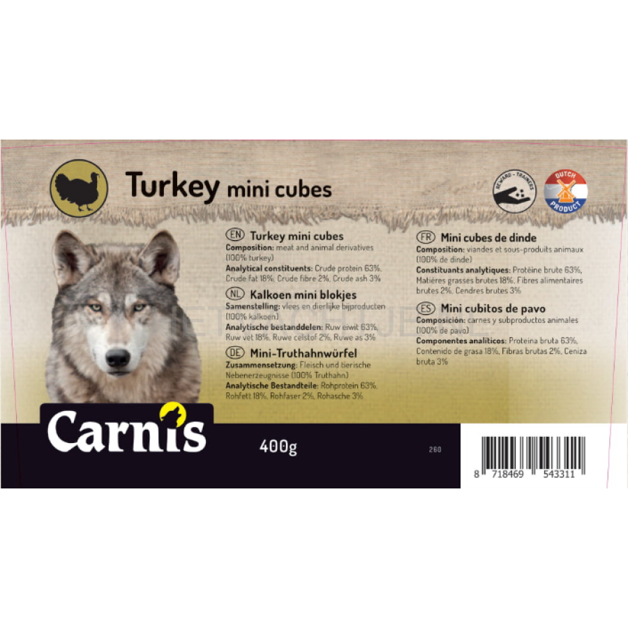 Carnis - Kalkoen Mini Blokjes (Emmer)