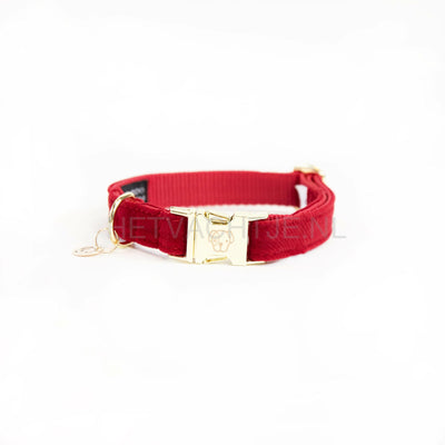 Kentucky - Hondenhalsband Corduroy Rood Halsbanden En Tuigjes Voor Huisdieren