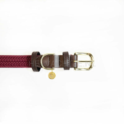 Kentucky - Hondenhalsband Gevlochten Bordeaux Halsbanden