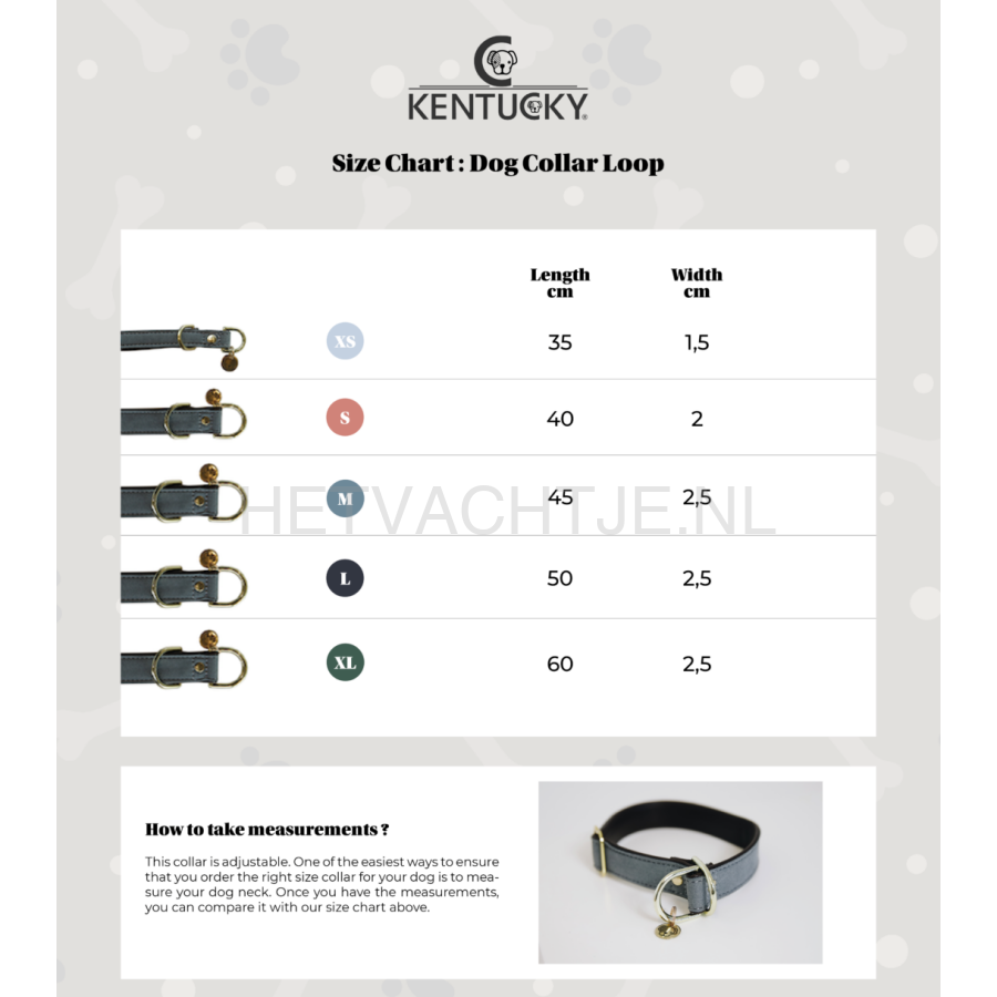 Kentucky - Hondenhalsband Loop Grijs Halsbanden En Tuigjes Voor Huisdieren