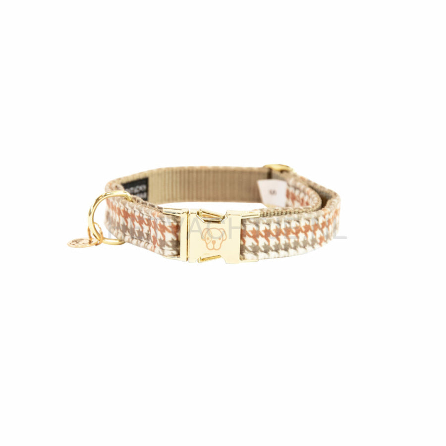 Kentucky - Hondenhalsband Pied-De-Poule Beige Halsbanden En Tuigjes Voor Huisdieren