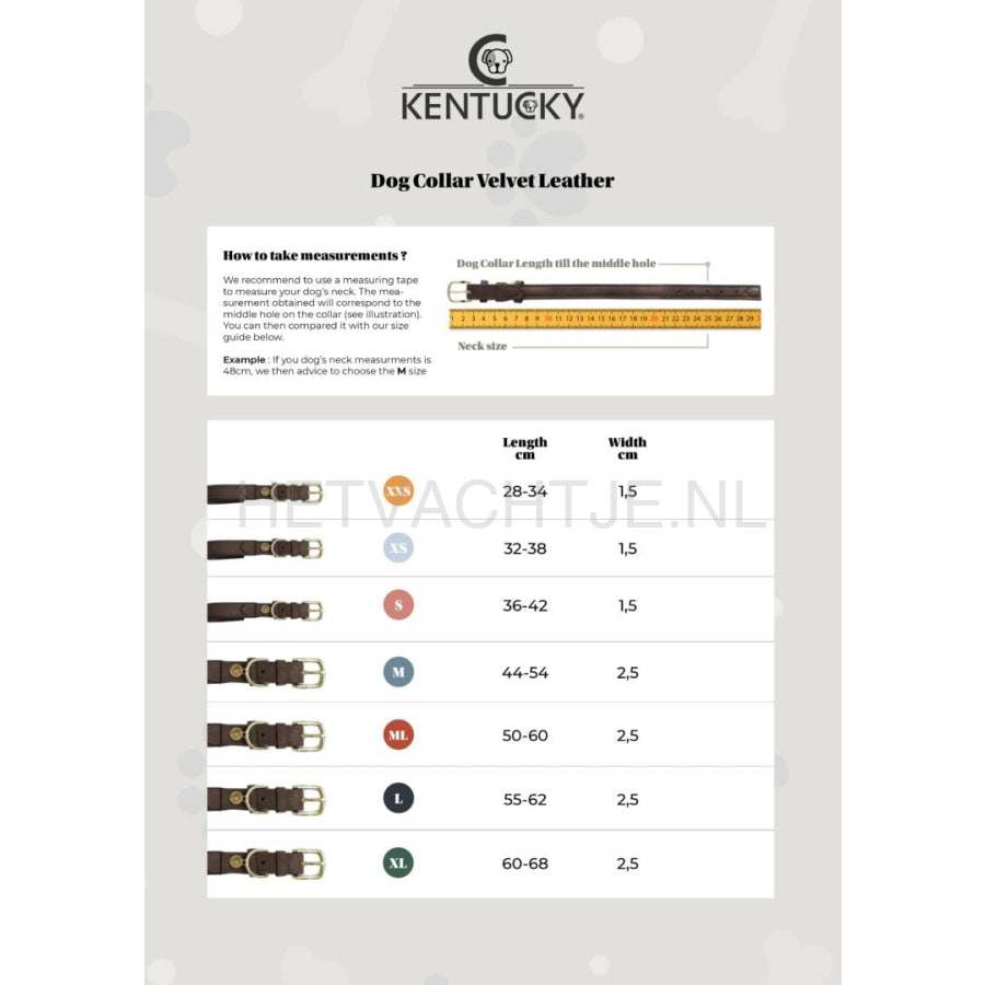 Kentucky - Hondenhalsband Velvet Leather