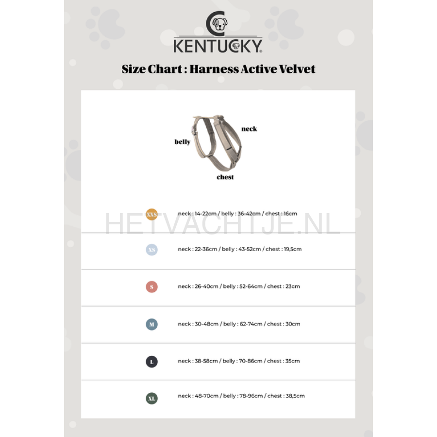 Kentucky - Hondenharnas Actief Velvet Marine Blauw