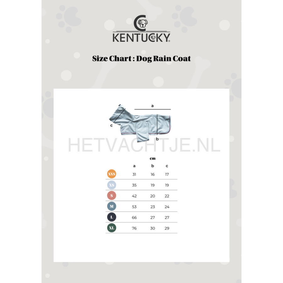 Kentucky - Regenjas Dusty Blue Regenjas Hond