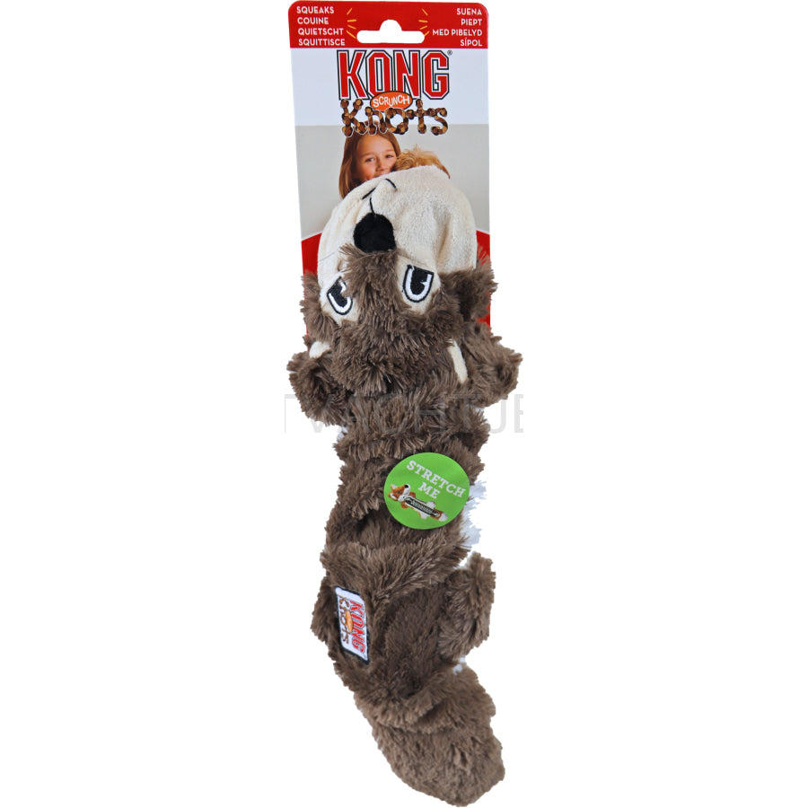 Kong Hond Knots Scrunch Eekhoorn Wasbeer Vos Pluche