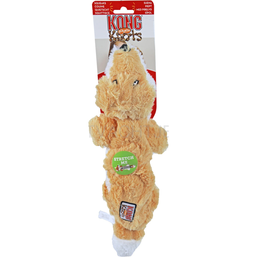 Kong Hond Knots Scrunch Eekhoorn Wasbeer Vos Pluche