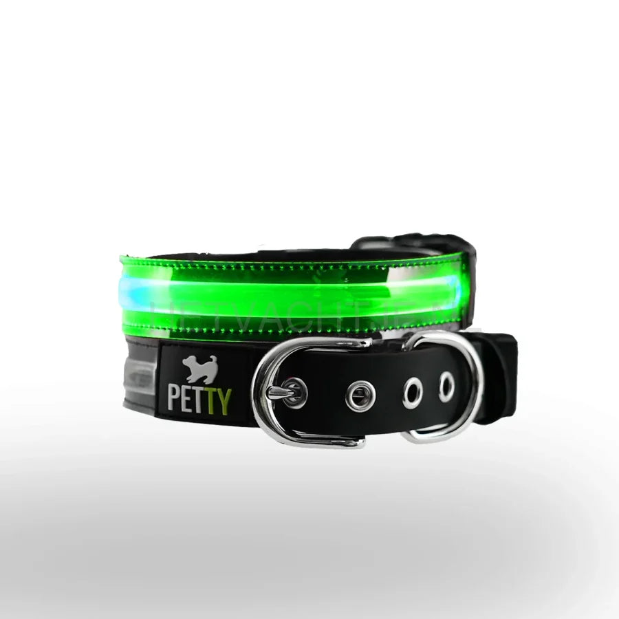 PettyItalia - LED Biothane Halsband Groen