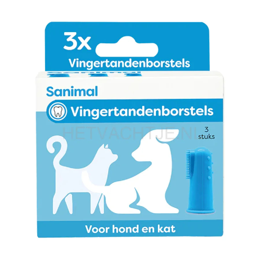 Sanimal - Vingertandenborstels 3 Stuks