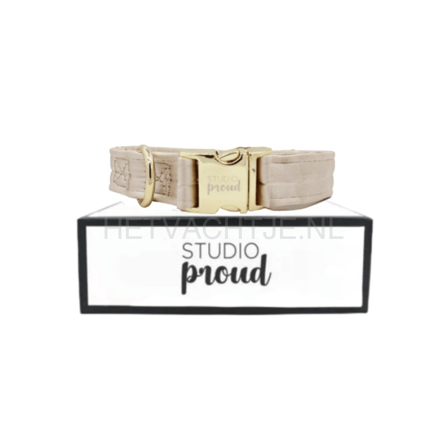 Studio Proud - Plaka-Beige Satijnen Halsband