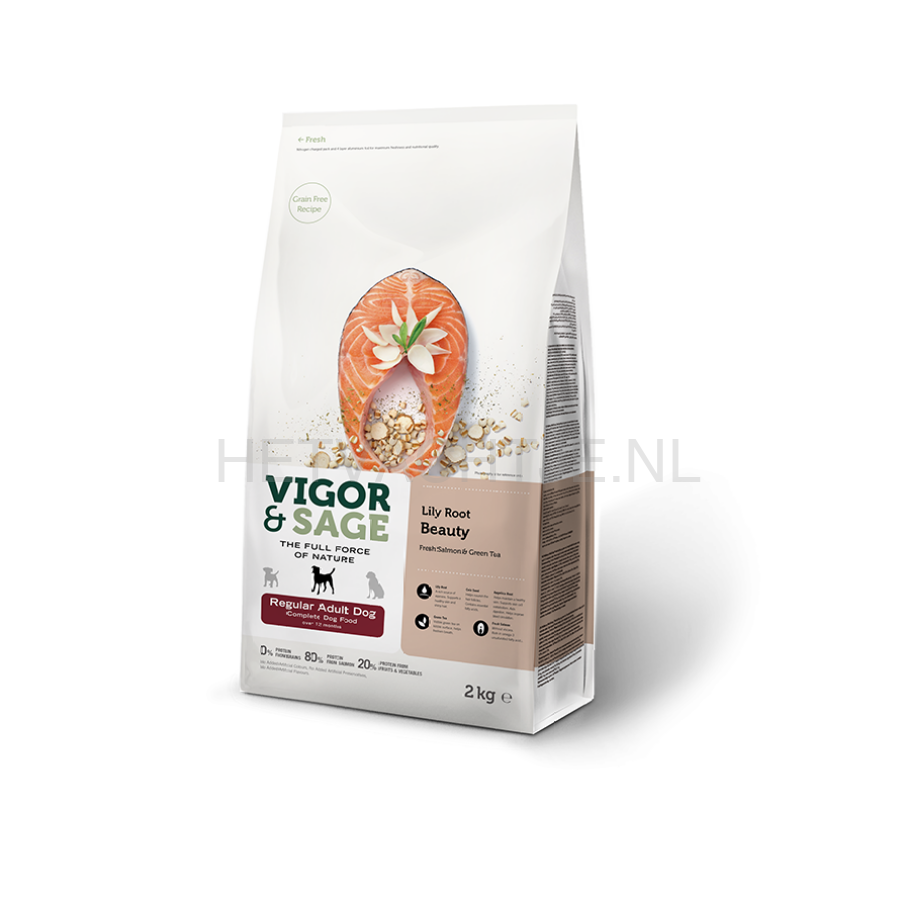 Vigor & Sage Lily Root Beauty Regular Volwassen Middelgrote Hondenrassen Hondenvoeding