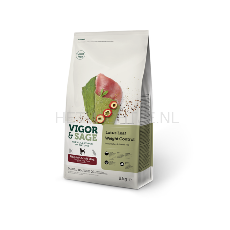 Vigor & Sage Lotus Leaf Weight Control Volwassen Honden Hondenvoeding