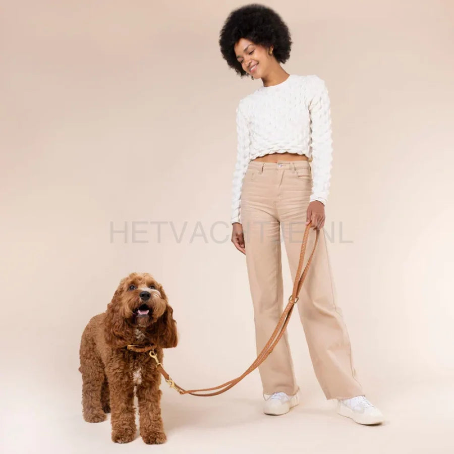 Wiliam Walker - Hoogwaardige leren hondenriem Prestige Caramel