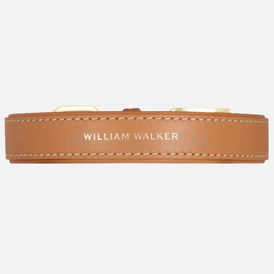 william Walker - Glad leren halsband Karamel